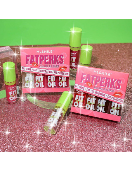 Set de 4 Aceites Brillantes para Labios VolksRose - Hidratantes