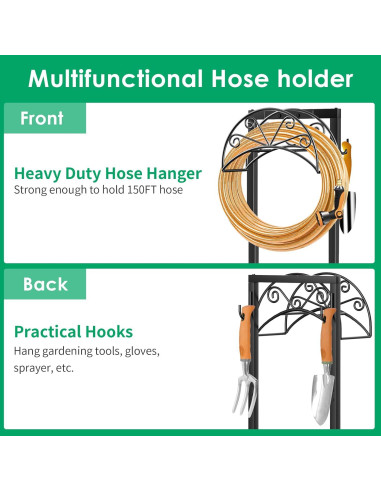 Soporte para Manguera TomCare Metal Negro 3.85 kg 160 FT