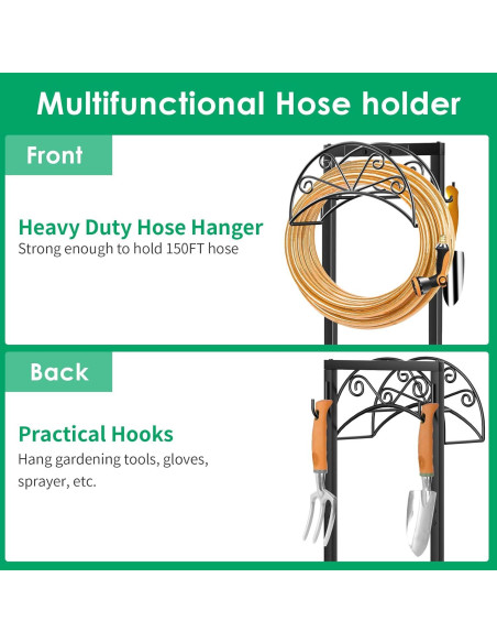 Soporte para Manguera TomCare Metal Negro 3.85 kg 160 FT