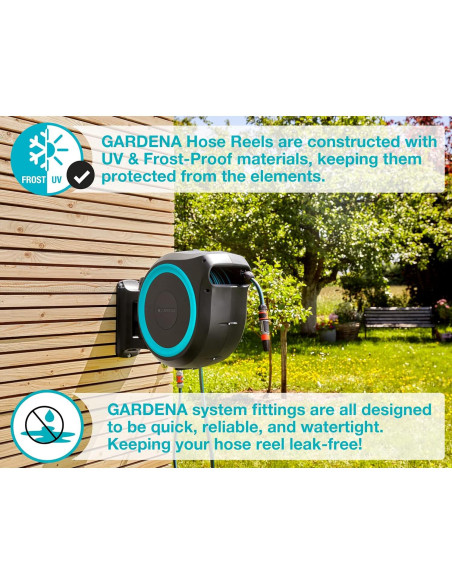 Carrete de Manguera Retráctil GARDENA 35m Montado en Pared