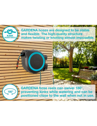 Carrete de Manguera Retráctil GARDENA 35m Montado en Pared