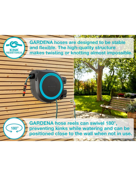 Carrete de Manguera Retráctil GARDENA 35m Montado en Pared