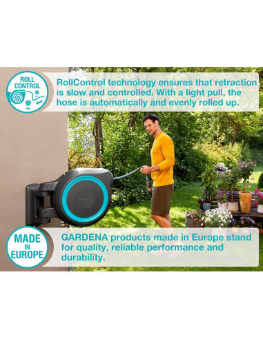 Carrete de Manguera Retráctil GARDENA 35m Montado en Pared