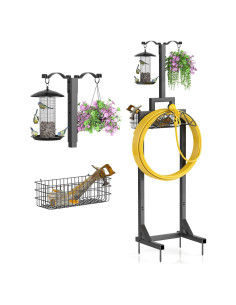 Soporte para Manguera de Jardín Nathomaim 203 cm con Canasta