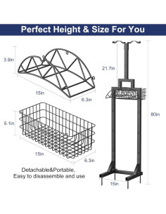 Soporte para Manguera de Jardín Nathomaim 203 cm con Canasta 2