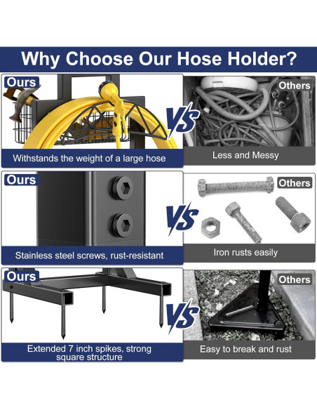 Soporte para Manguera de Jardín Nathomaim 203 cm con Canasta