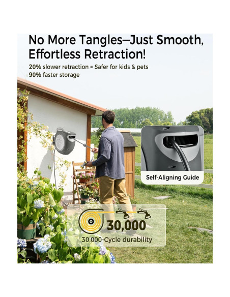 Carrete de Manguera Retráctil GLAHODEN 16,14 kg 5/8" x 30 m