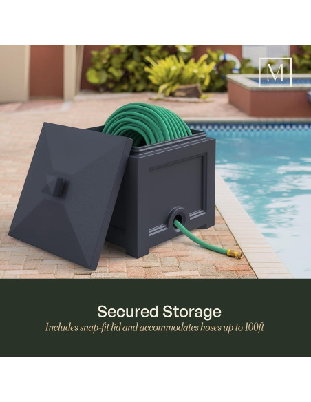 Bin para Manguera de Jardín Mayne Fairfield Negro 30,48 cm