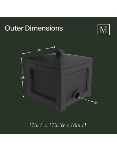 Bin para Manguera de Jardín Mayne Fairfield Negro 30,48 cm