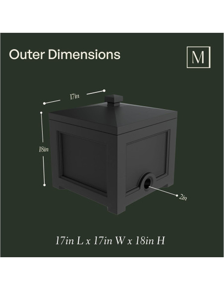 Bin para Manguera de Jardín Mayne Fairfield Negro 30,48 cm