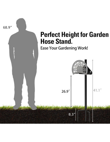 Soporte para Manguera de Jardín GOFORWILD 125 Pies Aluminio