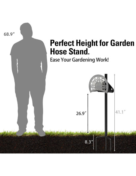 Soporte para Manguera de Jardín GOFORWILD 125 Pies Aluminio