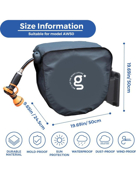 Cubierta Retráctil Giraffe Tools AW50 para Carrete de Manguera