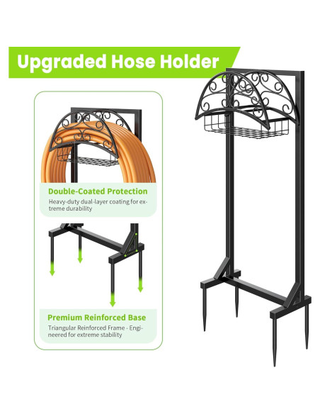 Soporte para Manguera de Jardín Silvonte con Canasta 2,93kg