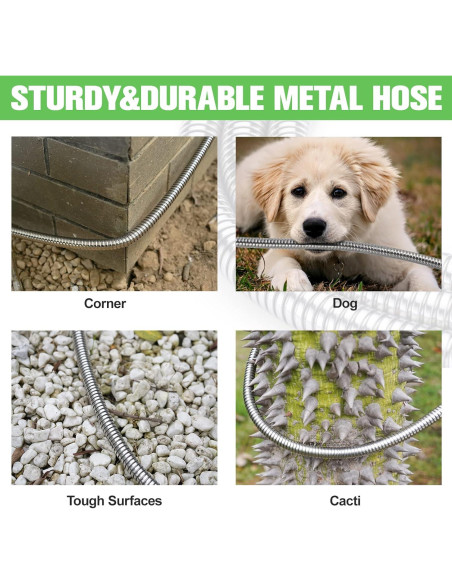 Manguera de Jardín de Acero Inoxidable 30,48 m con Boquillas