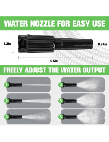 Manguera de Jardín de Acero Inoxidable 30,48 m con Boquillas