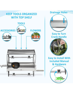 Carrete de Manguera Morvat 150FT Acero Inoxidable con Boquilla 2