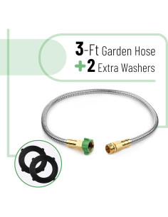 Manguera de Jardín Corta UNCO 91 cm Acero Inoxidable Flexible 2