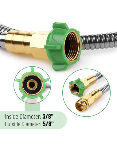 Manguera de Jardín Corta UNCO 91 cm Acero Inoxidable Flexible