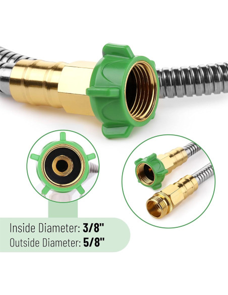 Manguera de Jardín Corta UNCO 91 cm Acero Inoxidable Flexible