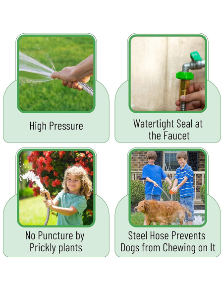 Manguera de Jardín Corta UNCO 91 cm Acero Inoxidable Flexible
