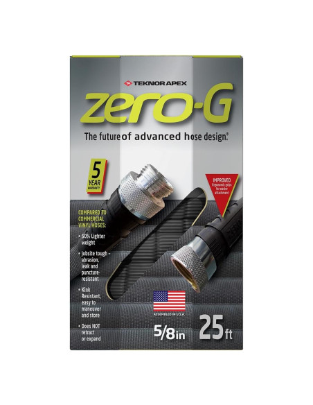 Manguera de Jardín Zero-G 4001-25 7,62 m Ligera Gris