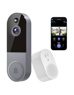 Cámara de Timbre de Video 1080P Lunelyx Plata WiFi 2.4G