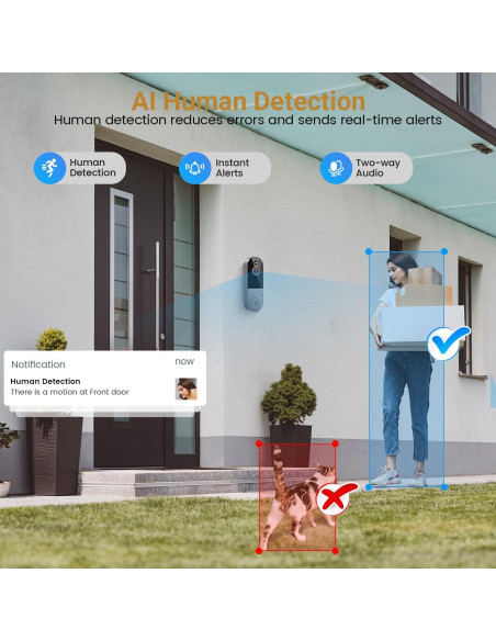 Cámara de Timbre de Video 1080P Lunelyx Plata WiFi 2.4G