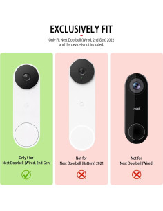 Funda de silicona para timbre Google Nest Hello 2 gen blanca 2