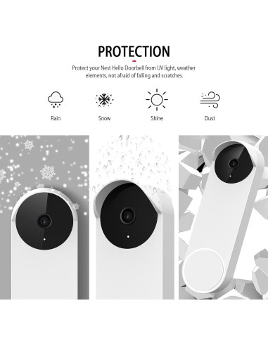 Funda de silicona para timbre Google Nest Hello 2 gen blanca