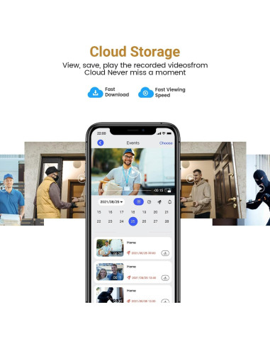 Cámara de Timbre de Video 1080P Lunelyx Plata WiFi 2.4G