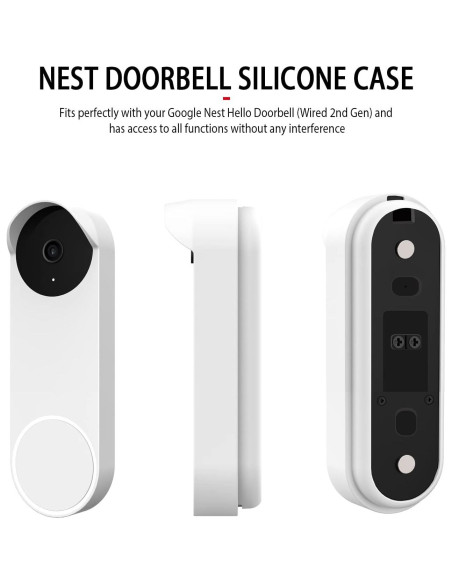 Funda de silicona para timbre Google Nest Hello 2 gen blanca