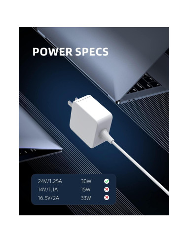 Cargador 30W Pwept para Google Nest Audio Adaptador