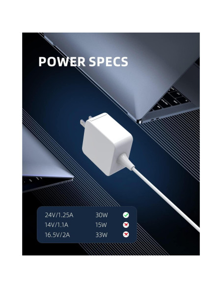 Cargador 30W Pwept para Google Nest Audio Adaptador