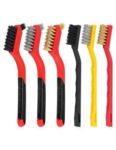 Juego de Cepillos de Alambre 6Pcs MS-6PS Acero Inoxidable/Latón/Nylon