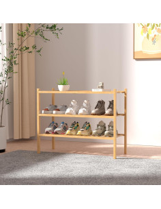 Estante para zapatos 3 niveles ROMGUAR CRAFT bambú natural 2
