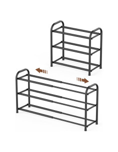 Estante para Zapatos Gonfoam Expandible 3 Niveles Negro