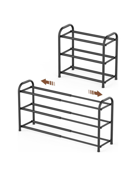 Estante para Zapatos Gonfoam Expandible 3 Niveles Negro