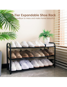 Estante para Zapatos Gonfoam Expandible 3 Niveles Negro 2