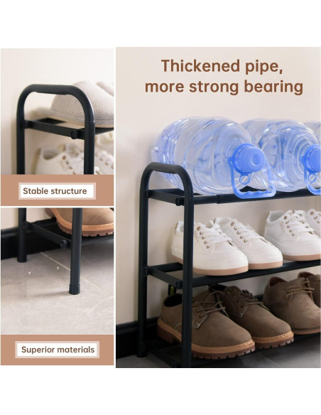 Estante para Zapatos Gonfoam Expandible 3 Niveles Negro
