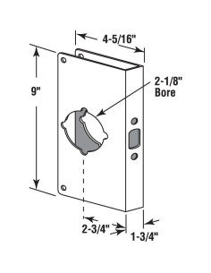Placa de Refuerzo de Cerradura Prime-Line U 9588 Acero Inoxidable 2