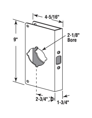 Placa de Refuerzo de Cerradura Prime-Line U 9588 Acero Inoxidable