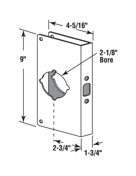 Placa de Refuerzo de Cerradura Prime-Line U 9588 Acero Inoxidable