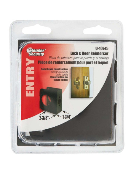 Placa Refuerzo Cerradura Prime-Line U 10745 Bronce 4,5 cm