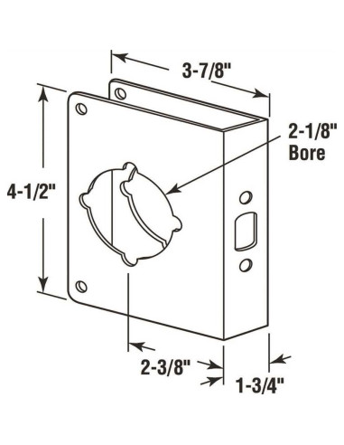 Placa Refuerzo Cerradura Prime-Line U 10745 Bronce 4,5 cm