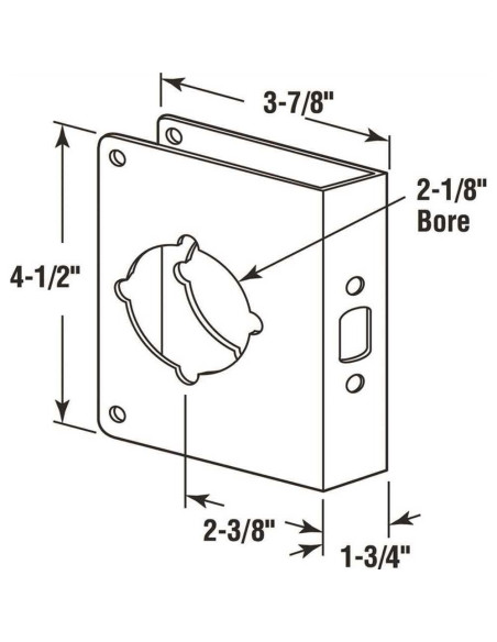 Placa Refuerzo Cerradura Prime-Line U 10745 Bronce 4,5 cm