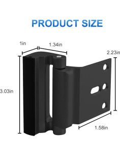 Cerradura de Refuerzo U 11126 Aluminio Negro 7,62 cm 2