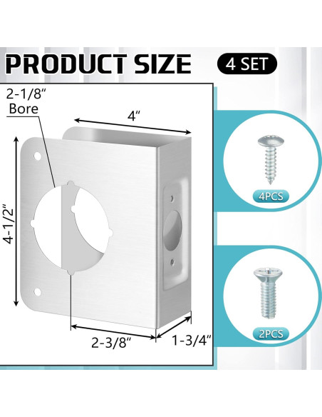 Juego de Placas de Refuerzo para Puertas Ferraycle 4 Pcs