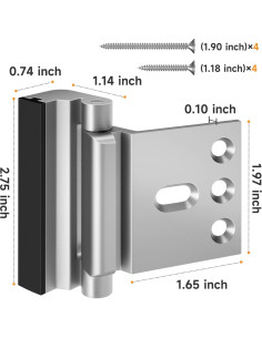 Cerradura de Refuerzo Eixleoi para Puerta Frontal 2 Pack 2