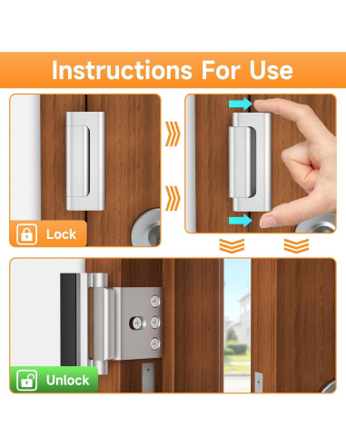 Cerradura de Refuerzo Eixleoi para Puerta Frontal 2 Pack